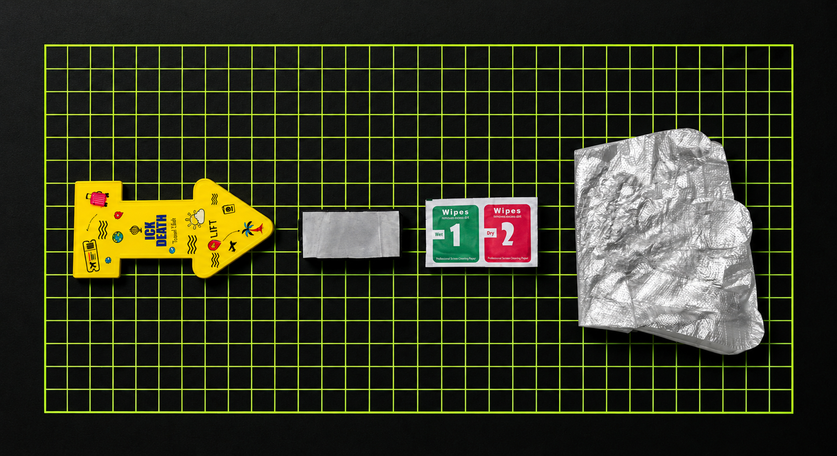 ICK DEATH kit contents laid out